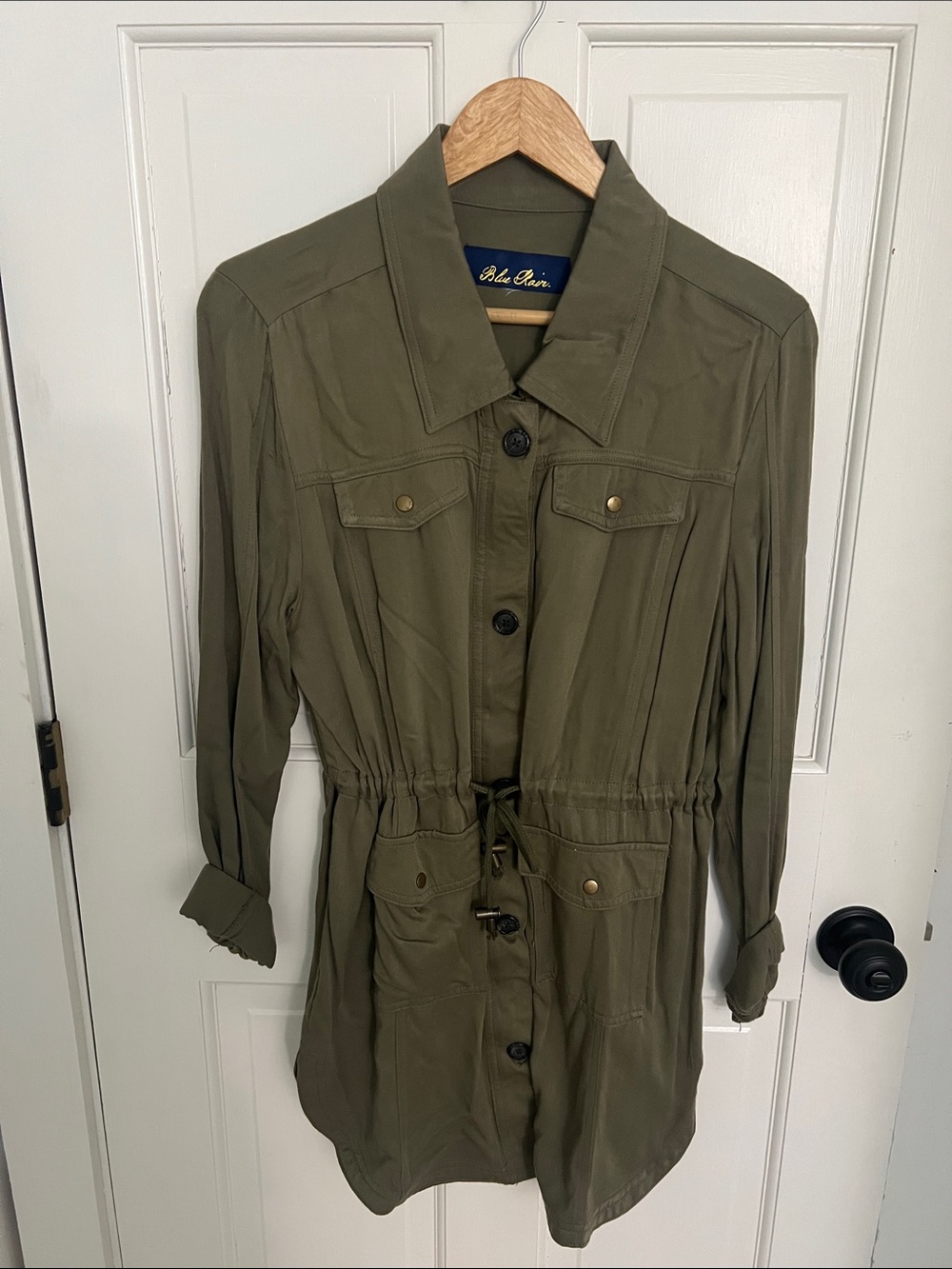 Blue Rain Olive Green Long-Sleeve Utility Dress